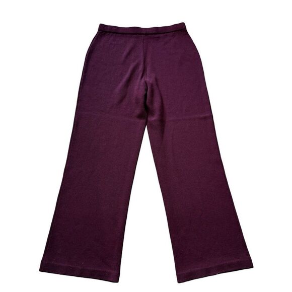 Revolve St. John Burgundy Cherry Santana Knit Wide Leg Pants Trousers - Picture 6 of 9